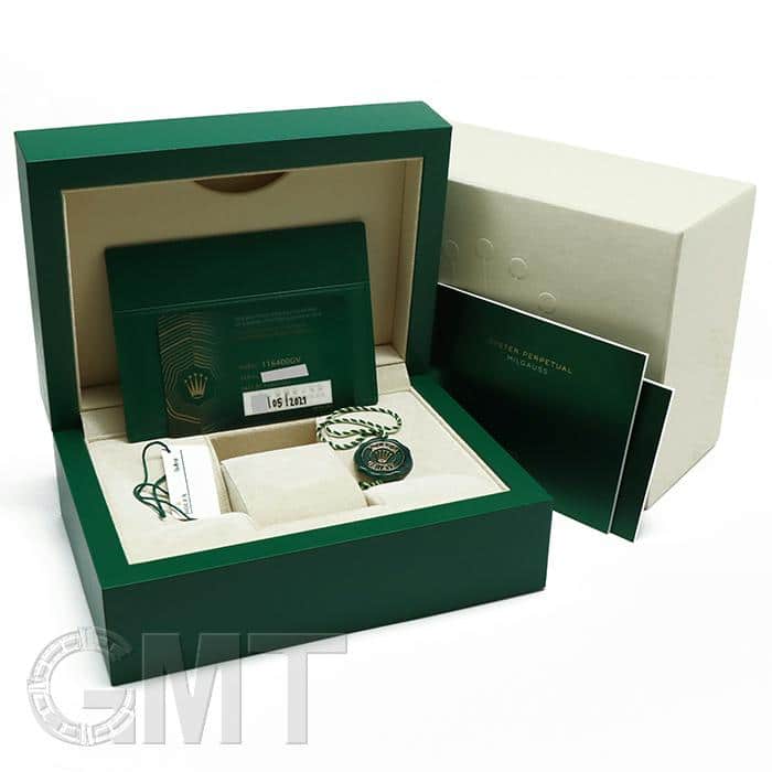ロレックス 箱と付属品のみ 余りコマ2個 美品 ミルガウス 中古)ROLEX ロレックス ミルガウス 116400GV Zブルー（商品ID
