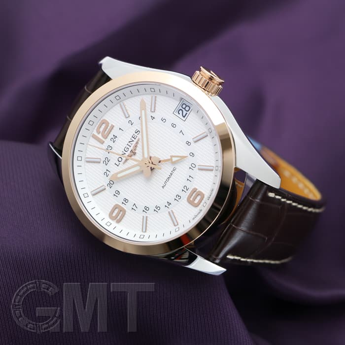 新品)LONGINES ロンジン コンクエスト クラシック シルバー GMT