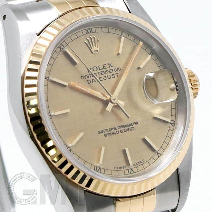 中古)ROLEX ロレックス デイトジャスト 16233 シャンパン モザイク