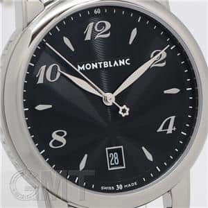 モンブラン 新品)MONTBLANC モンブラン スター デイト ブラック SS革 クォーツ