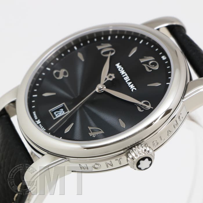 新品)MONTBLANC モンブラン スター デイト ブラック SS革 クォーツ