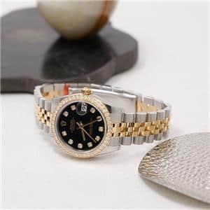 ROLEX ロレックス デイトジャスト 178383G SS×YG ジュビリーブレスレット ブラック メイン