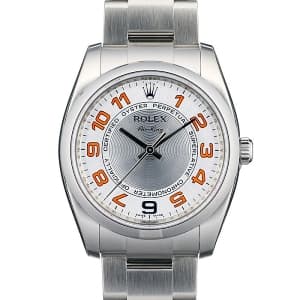 ROLEX ロレックス エアキング 114200シルバー コンセントリック オレンジアラビア メイン