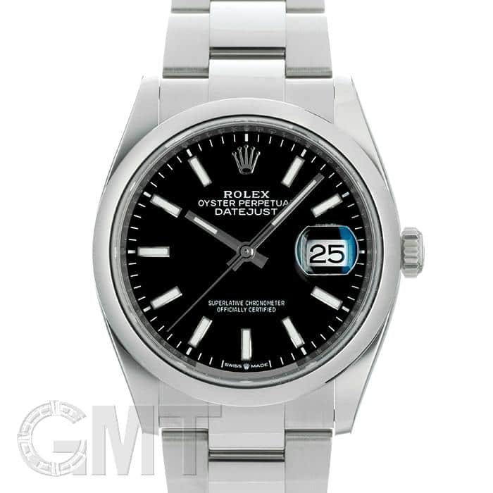 ロレックス オイスターブレス 72800 デイトジャスト36 純正 中古)ROLEX ロレックス デイトジャスト 36 126200 ブラック オイスター