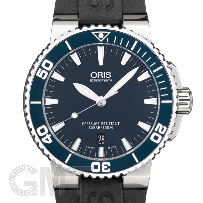 オリス　アクイス　デイト 01 733 7653 4155　自動巻き 腕時計 新品)ORIS オリス アクイス デイト ブルー 733 7653 4155 R（商品ID