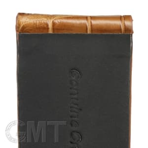 ウォッチアクセサリー 革バンド 【GMTオリジナル ストラップ】パネライ ルミノール用 クロコダイル サイズ24ｍｍ-22ｍｍ　ブラウン 生成りステッチ メイン