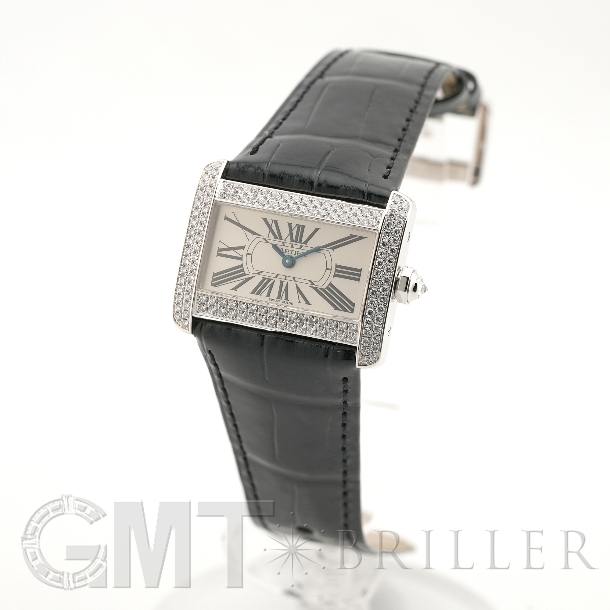 CARTIER カルティエ WA301236 ミニタンク ディヴァン ベゼル ダイヤモンド 腕時計 K18WG アリゲーター レディース [中古] Cartier（カルティエ） WA301236 ミニタンク ディヴァン ベゼル