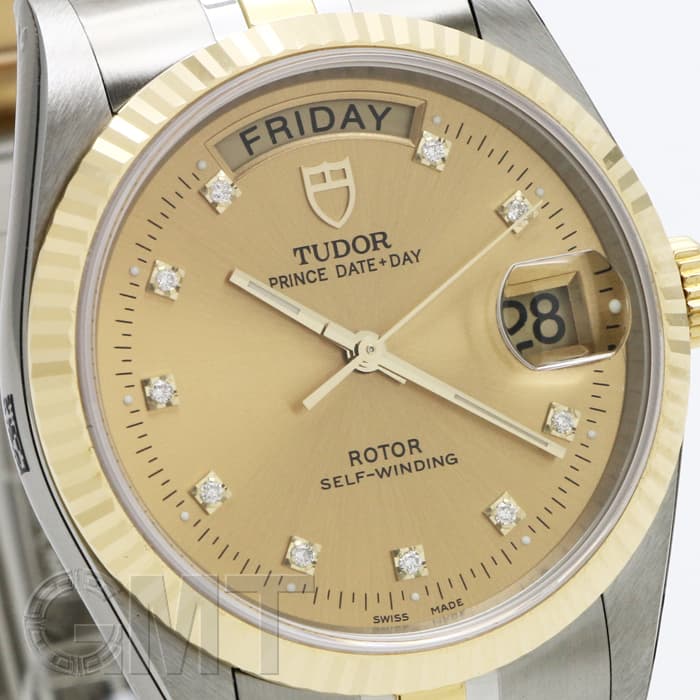 新品)TUDOR チューダー プリンス デイトデイ シャンパン 10Pダイヤ