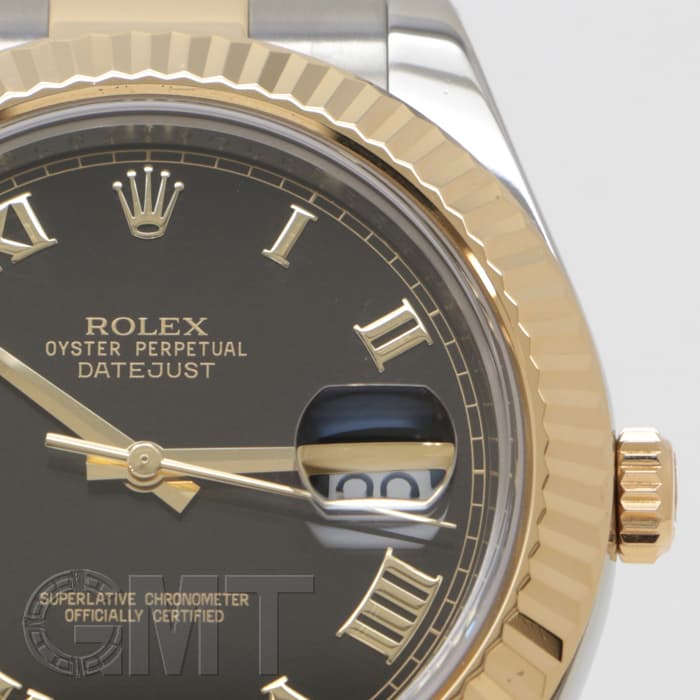 中古)ROLEX ロレックス デイトジャスト II 116333 ブラック/ゴールド