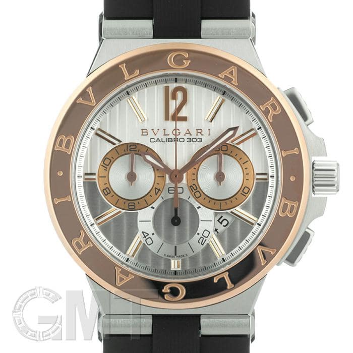 中古)BVLGARI ブルガリ ディアゴノ カリブロ303 クロノグラフ 101879