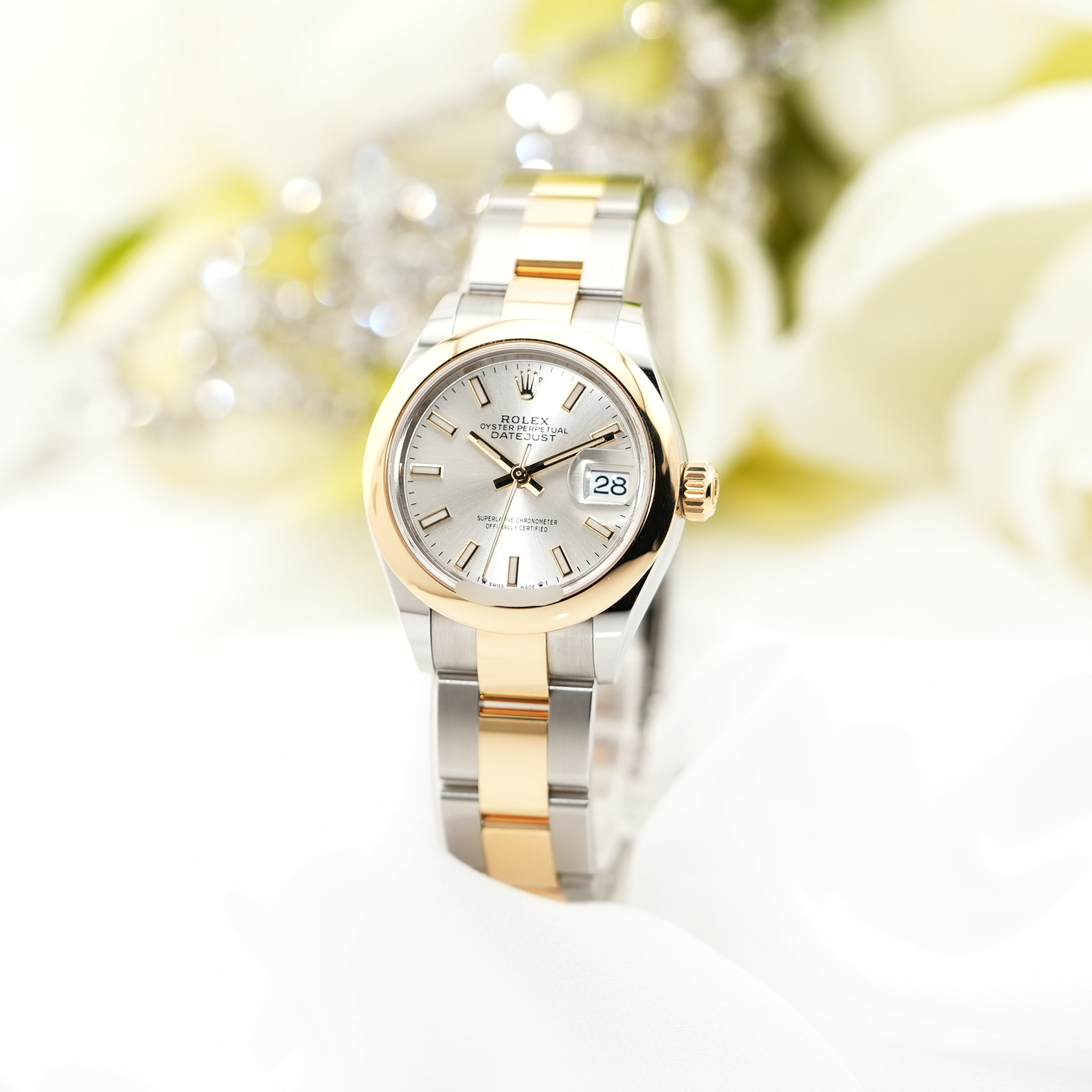 ステンレススチール リンクブレスレットオメガのベルトです 新品)ROLEX ロレックス デイトジャスト 28 279163 シルバー オイスター
