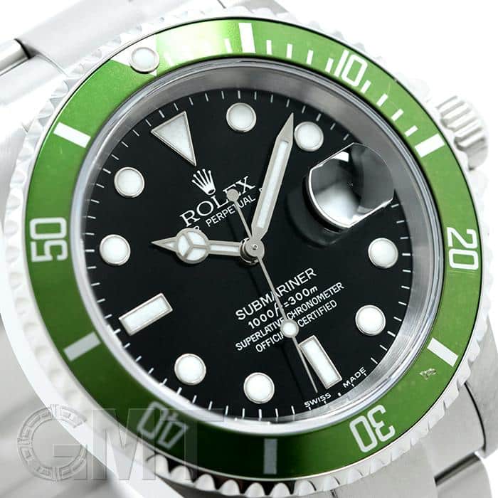 kazz K　ロレックス純正 サブマリーナ ベゼル　本物 中古)ROLEX ロレックス サブマリーナー デイト 16610LV ファット4