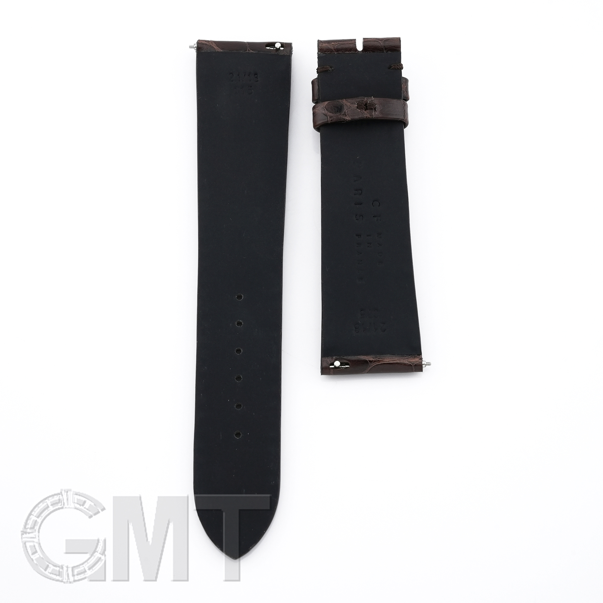 カミーユフォルネ アリゲーター シャイニー 竹斑 マロン Dバックル 18mm 新品)CAMILLE FOURNET カミーユ・フォルネ アリゲーター シャイニー竹