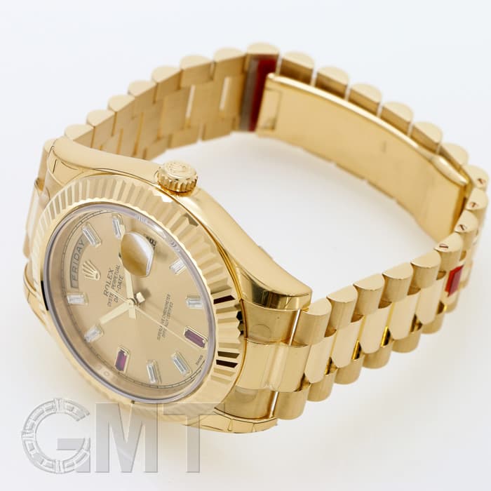 新品)ROLEX ロレックス デイデイトII 218238BG シャンパン 2Bルビー 8B