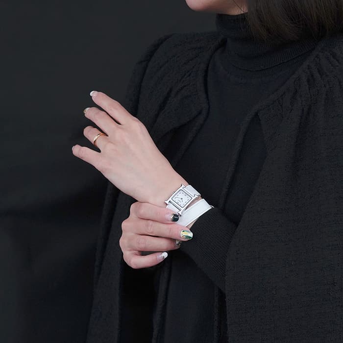 新品)HERMES エルメス Hウォッチ HH1.220.136/UBC Hウォッチ ドゥブル