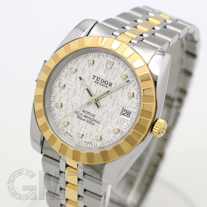 新品)TUDOR チューダー クラシックデイト シルバー モザイク 10Pダイヤ