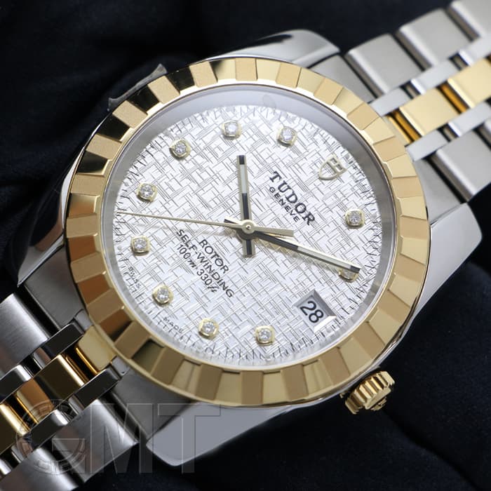 新品)TUDOR チューダー クラシックデイト シルバー モザイク 10Pダイヤ