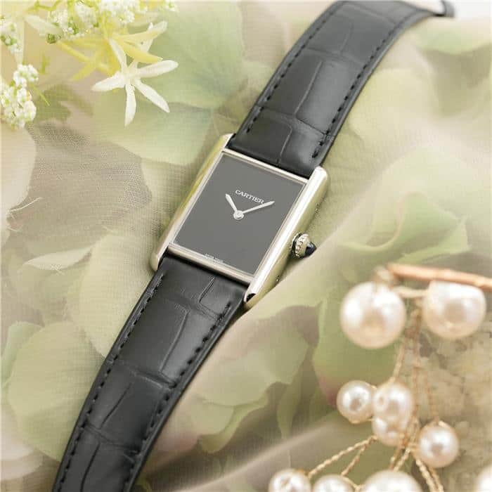 CARTIER カルティエ タンクマストドゥ WSTA0108 腕時計_x000D_
 ステンレス/本革 ブラック クオーツ メンズ【中古】【207】 中古)CARTIER カルティエ タンク マスト ドゥ カルティエ ウォッチ