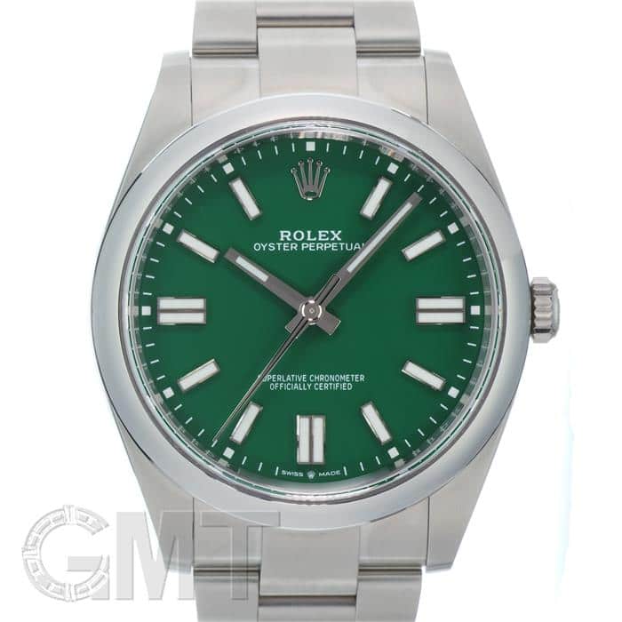 中古)ROLEX ロレックス オイスターパーペチュアル 41 124300 グリーン