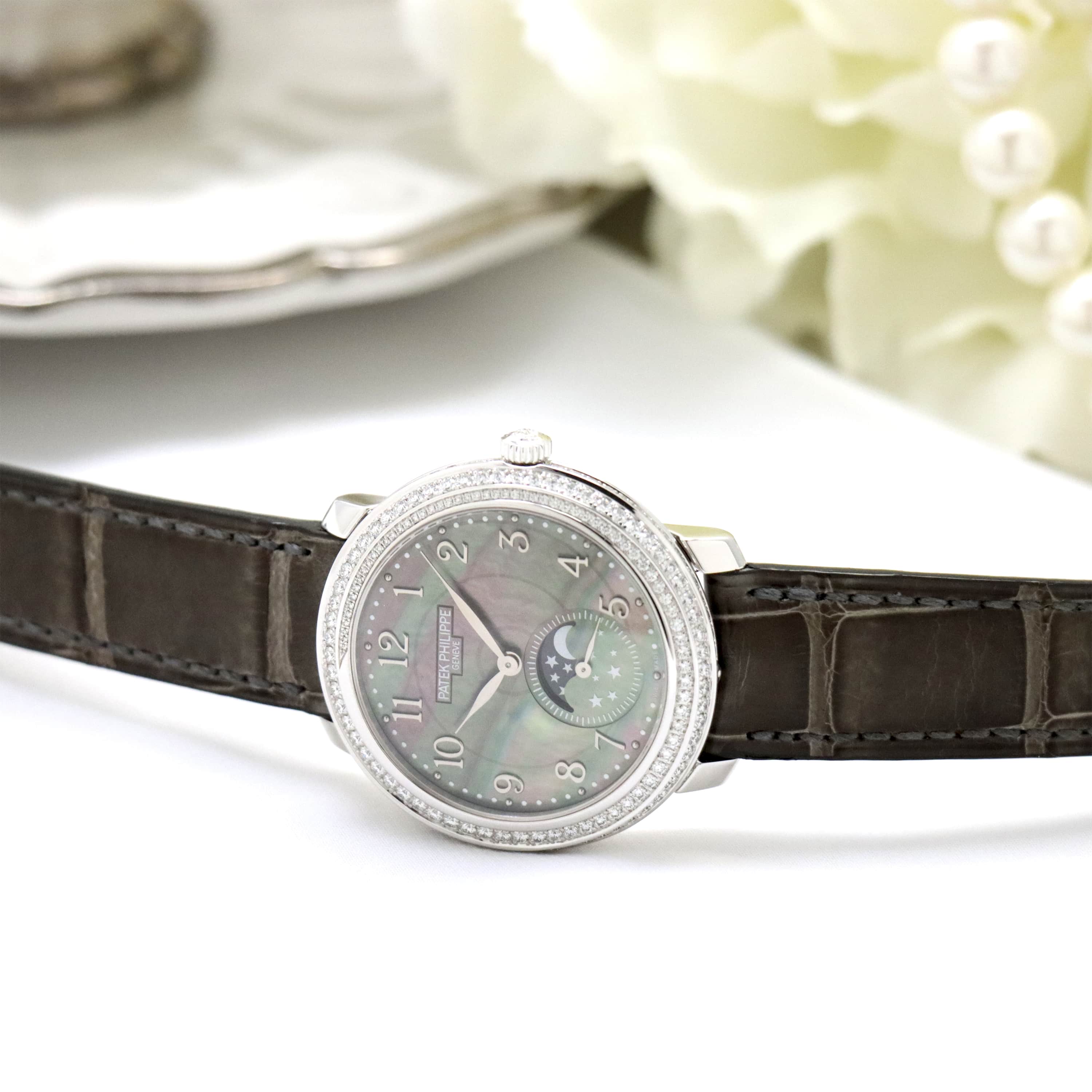 パテック・フィリップ PATEK PHILIPPE コンプリケーション ムーンフェイズ ホワイトシェル 4968G-010 ホワイトシェル ホワイトゴールド レディース 腕時計 パテック フィリップ コンプリケーション ムーンフェイズ 4968G-010
