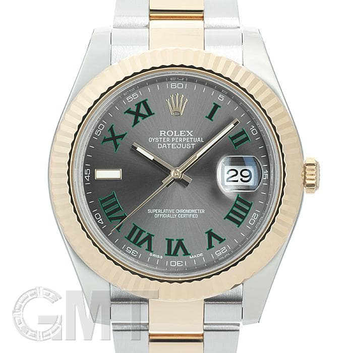 中古)ROLEX ロレックス デイトジャスト II 116333 グレー/グリーン