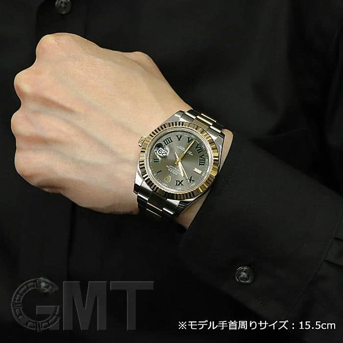 中古)ROLEX ロレックス デイトジャスト II 116333 グレー/グリーン