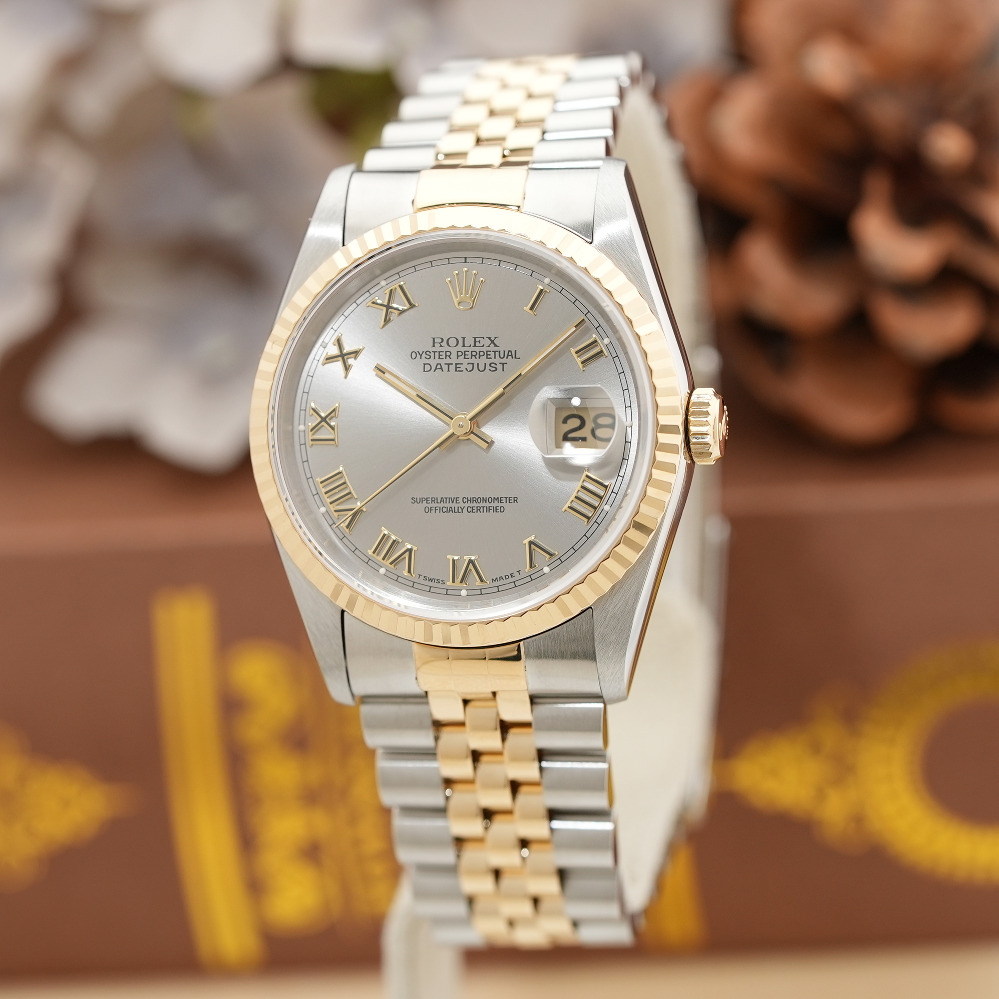 中古)ROLEX ロレックス デイトジャスト 16233 グレーローマ（商品ID