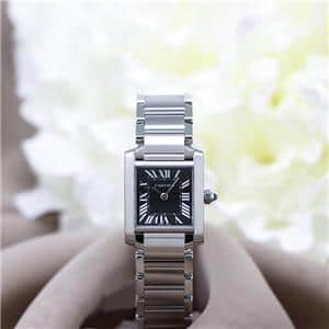 中古)CARTIER カルティエ タンク フランセーズ SM W51026Q3 ブラック