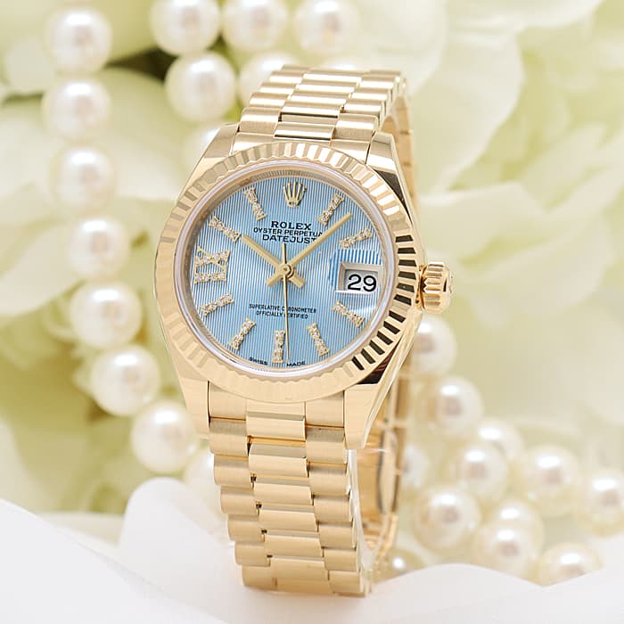 中古)ROLEX ロレックス デイトジャスト 28 279178 コーンフラワー