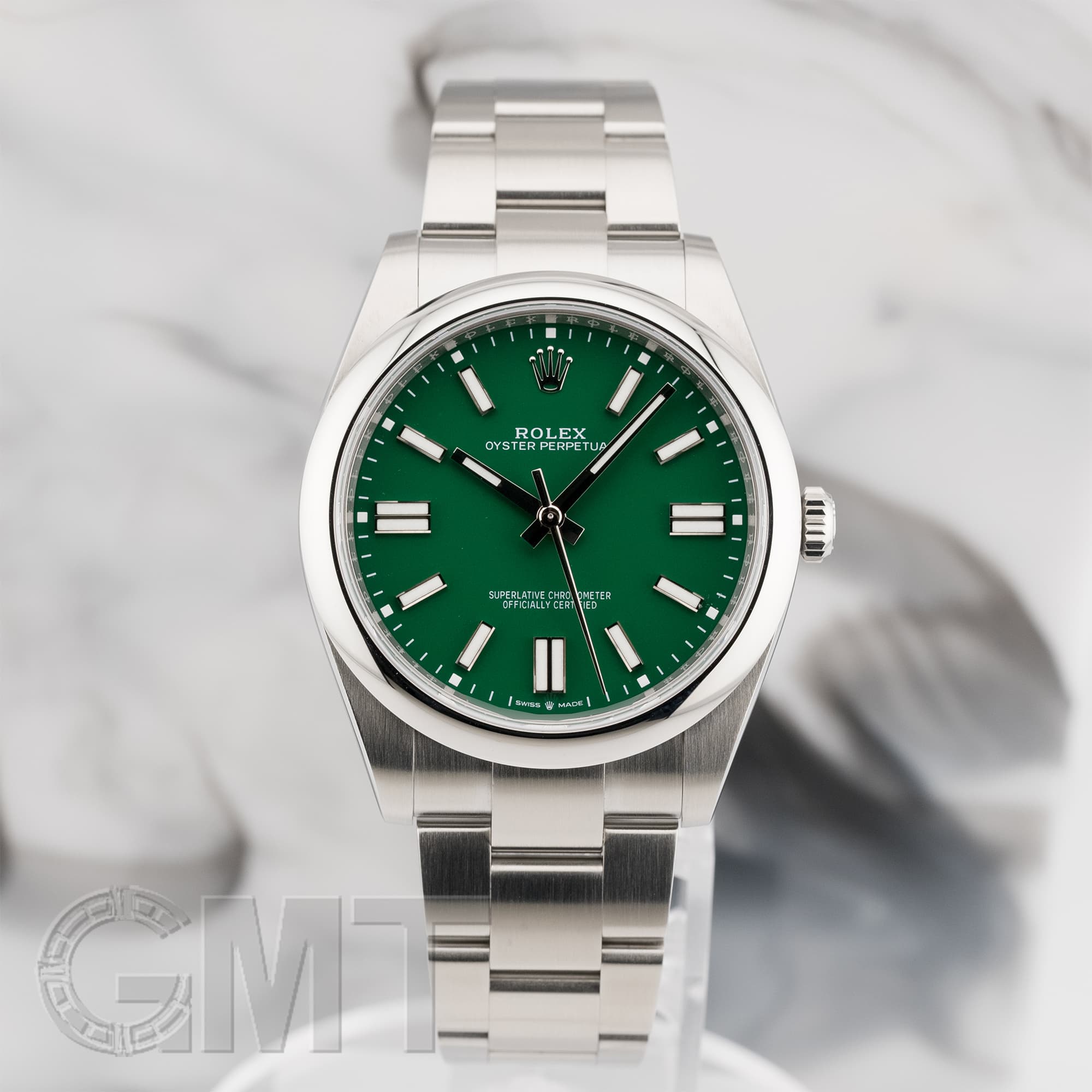 中古)ROLEX ロレックス オイスターパーペチュアル 41 124300 グリーン