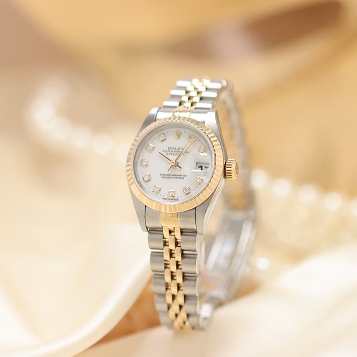 中古)ROLEX ロレックス デイトジャスト 79173G ホワイト 10P