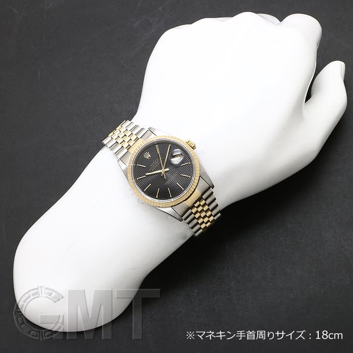 中古)ROLEX ロレックス デイトジャスト 16233 ブラック タペストリー