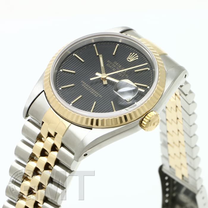 中古)ROLEX ロレックス デイトジャスト 16233 ブラック タペストリー
