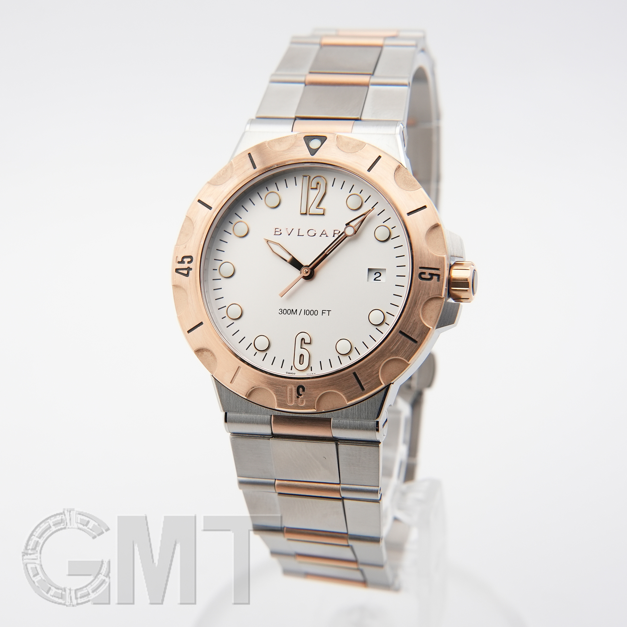 中古)BVLGARI ブルガリ ディアゴノ プロ スクーバ SS/PG ホワイト