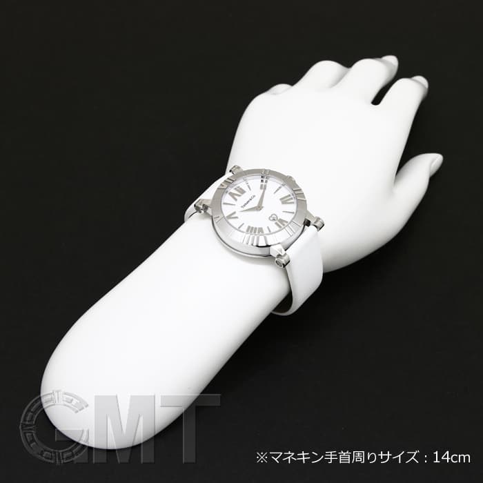 ティファニー アトラス Z1301 レザー クォーツ ホワイト レディース 時計 新品)TIFFANY & Co. ティファニー アトラス Z1301.11.11A31A00A