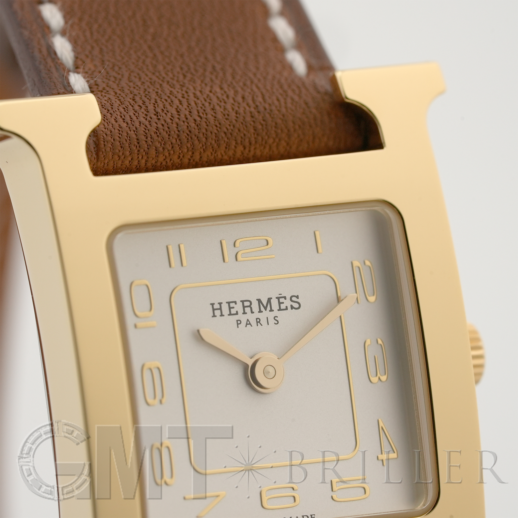 中古)HERMES エルメス Hウォッチ PM ゴールド ゴールド金具 HH1.201