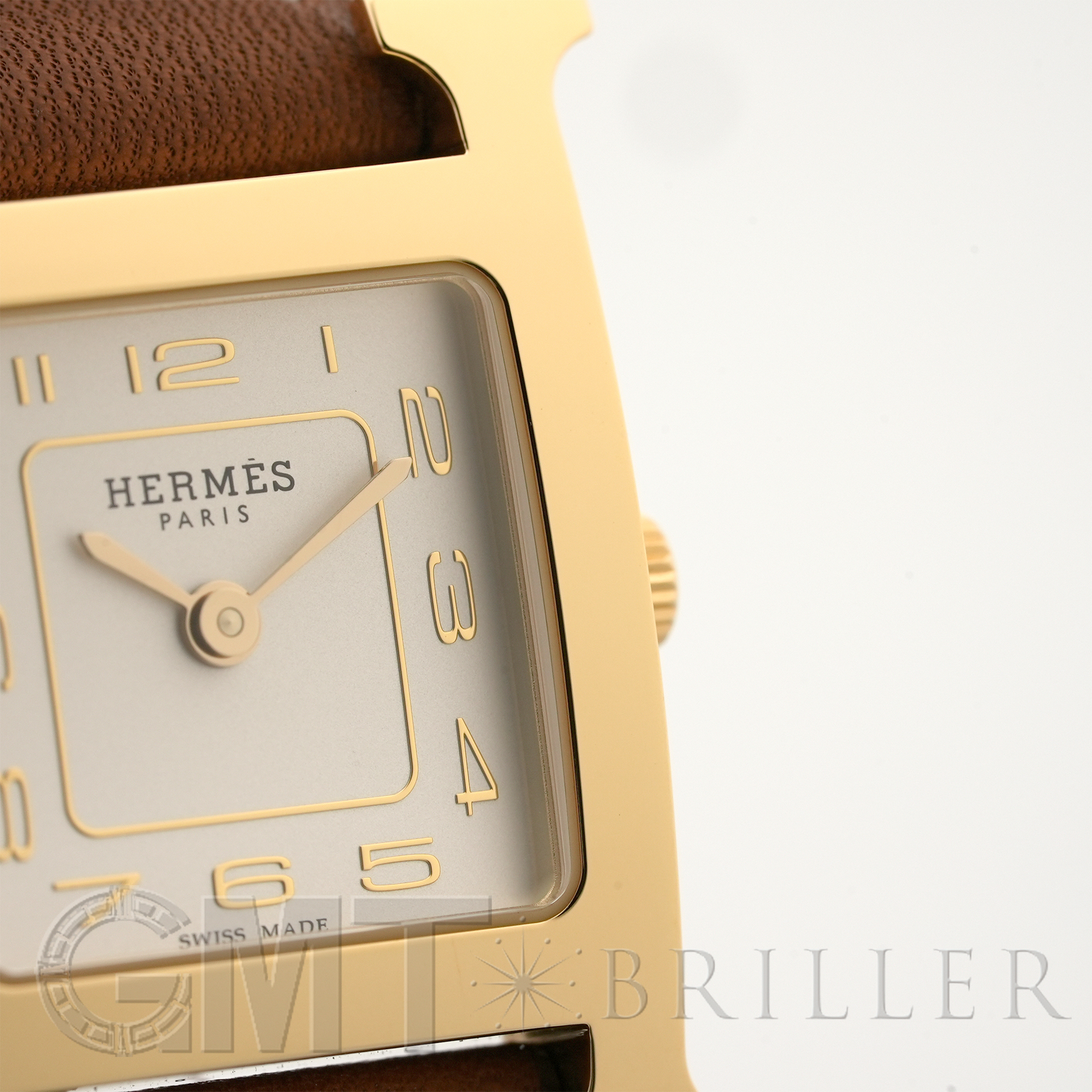 中古)HERMES エルメス Hウォッチ PM ゴールド ゴールド金具 HH1.201