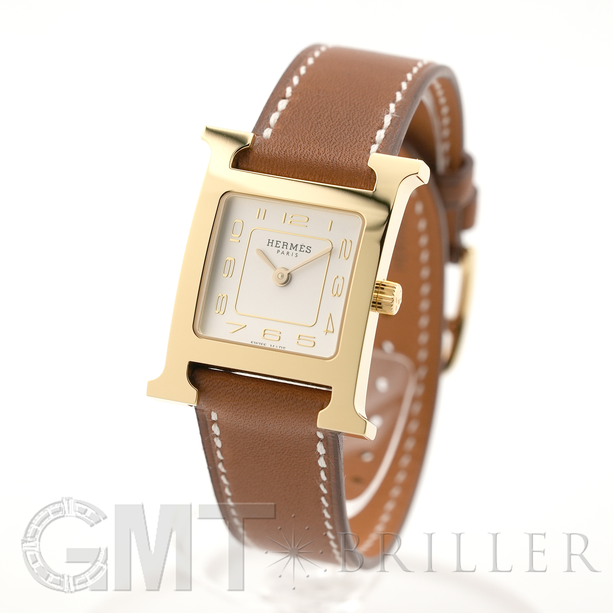 未使用)HERMES エルメス Hウォッチ PM ゴールド ゴールド金具 HH1.201