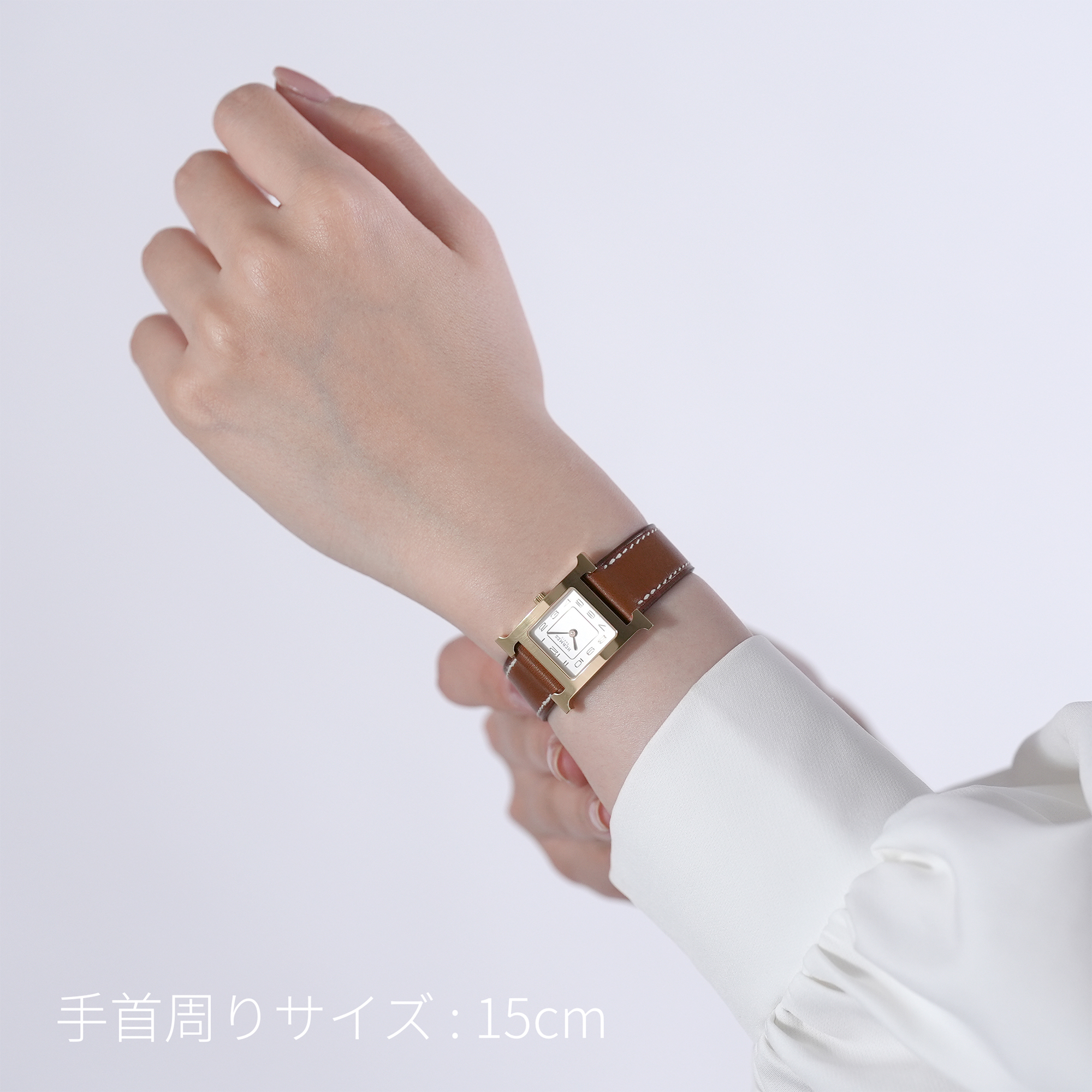 未使用)HERMES エルメス Hウォッチ PM ゴールド ゴールド金具 HH1.201