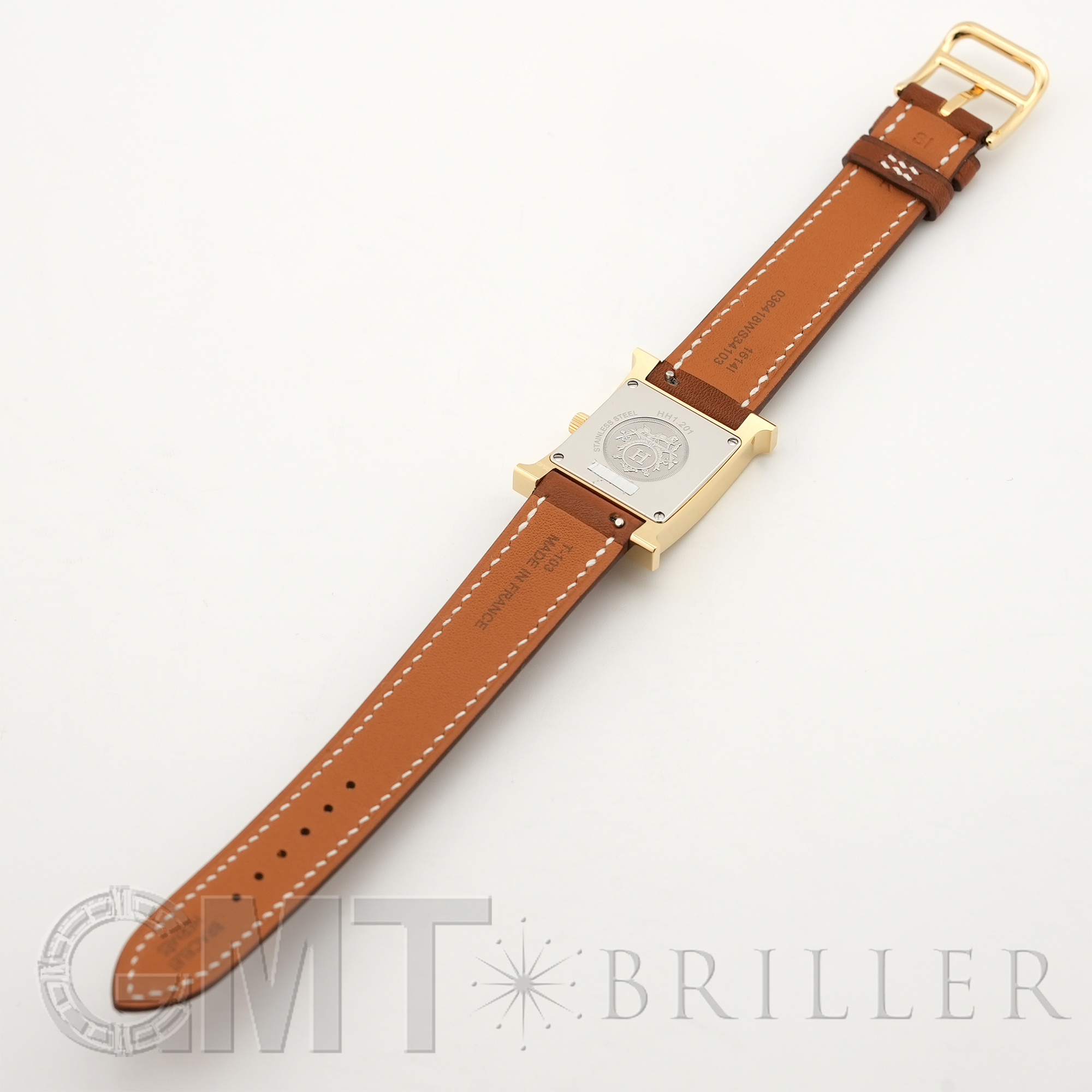 新品HERMES エルメス Hウォッチ PM ホワイト×ゴールド金具 中古)HERMES エルメス Hウォッチ PM ゴールド ゴールド金具 HH1.201