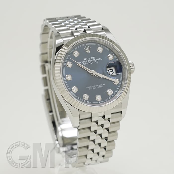 【正規品　ROLEX】デイトジャスト ダイヤ10P 新品)ROLEX ロレックス デイトジャスト 36 126234G ブルー 10Pダイヤ