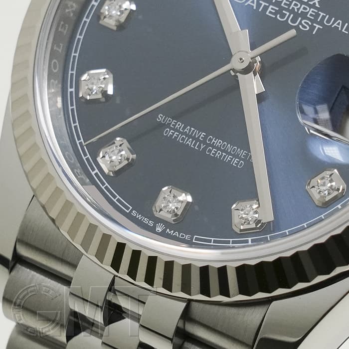 新品)ROLEX ロレックス デイトジャスト 36 126234G ブルー 10Pダイヤ