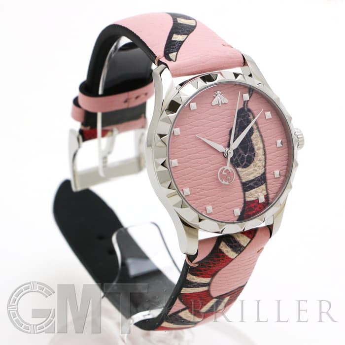 新品)GUCCI グッチ Gタイムレス YA1264083 スネーク ピンク