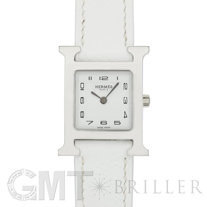 なっちゃん HERMES ホワイトレザー 時計 エルメス hウォッチ
