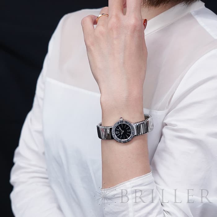 ブルガリ トゥボガス 稼動品 新品)BVLGARI ブルガリ ブルガリ・ブルガリ トゥボガスブレス ブラック