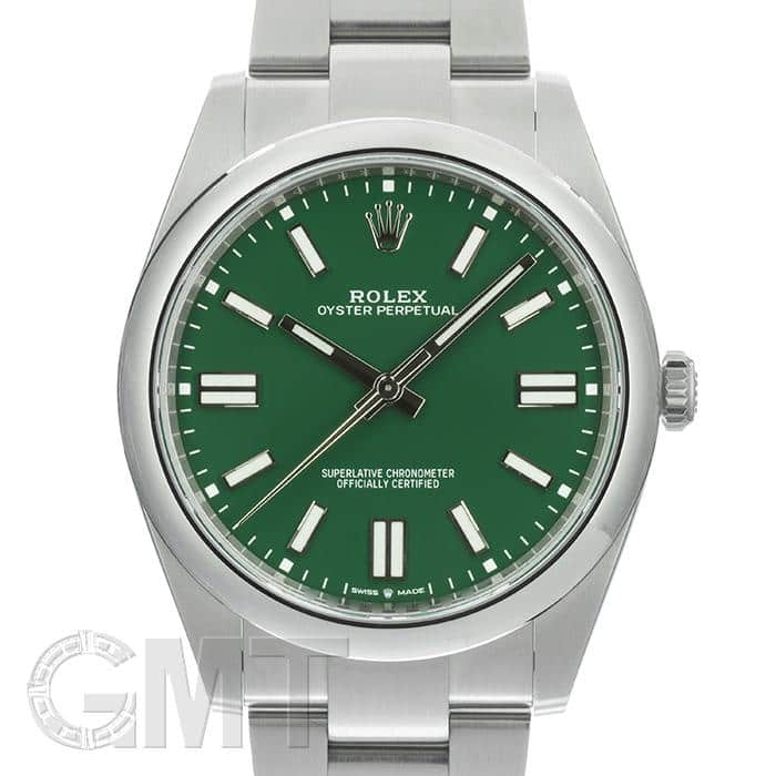 中古)ROLEX ロレックス オイスターパーペチュアル 41 124300 グリーン