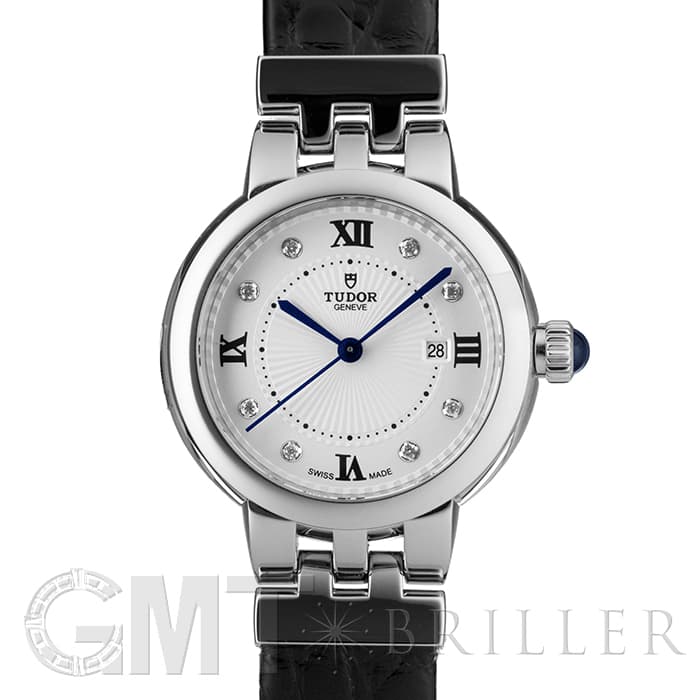 チューダー(チュードル) TUDOR 腕時計 クレア ドゥ ローズ M35500-0010 デイト 8ポイント ダイヤインデックス ギョーシェ ブルー文字盤 SS 自動巻き 【箱・保付き】 【中古】 新品)TUDOR チューダー クレア ドゥ ローズ M35500 ホワイト 革（商品