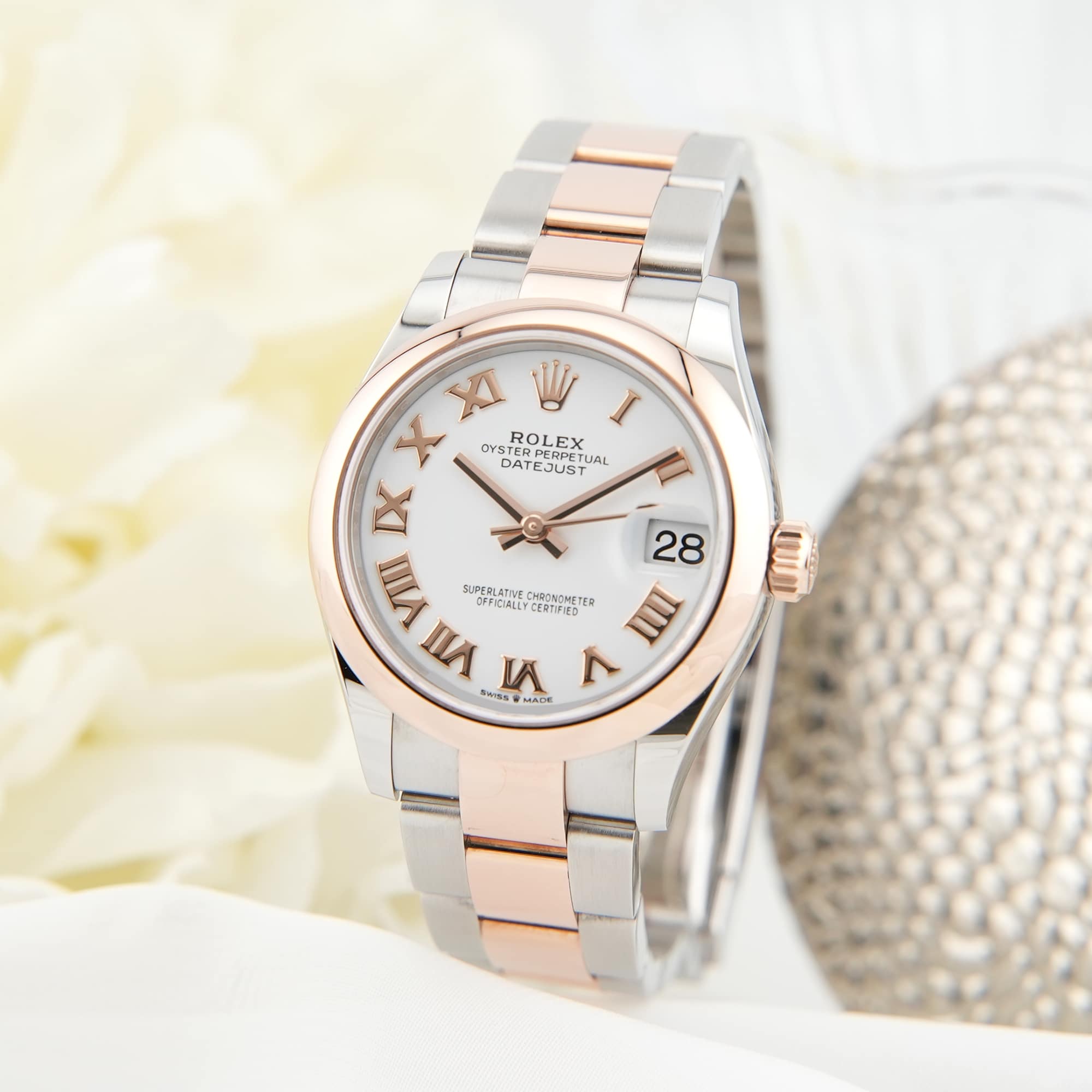 katsu91ライト 新品)ROLEX ロレックス デイトジャスト 31 278241 ホワイト ローマ
