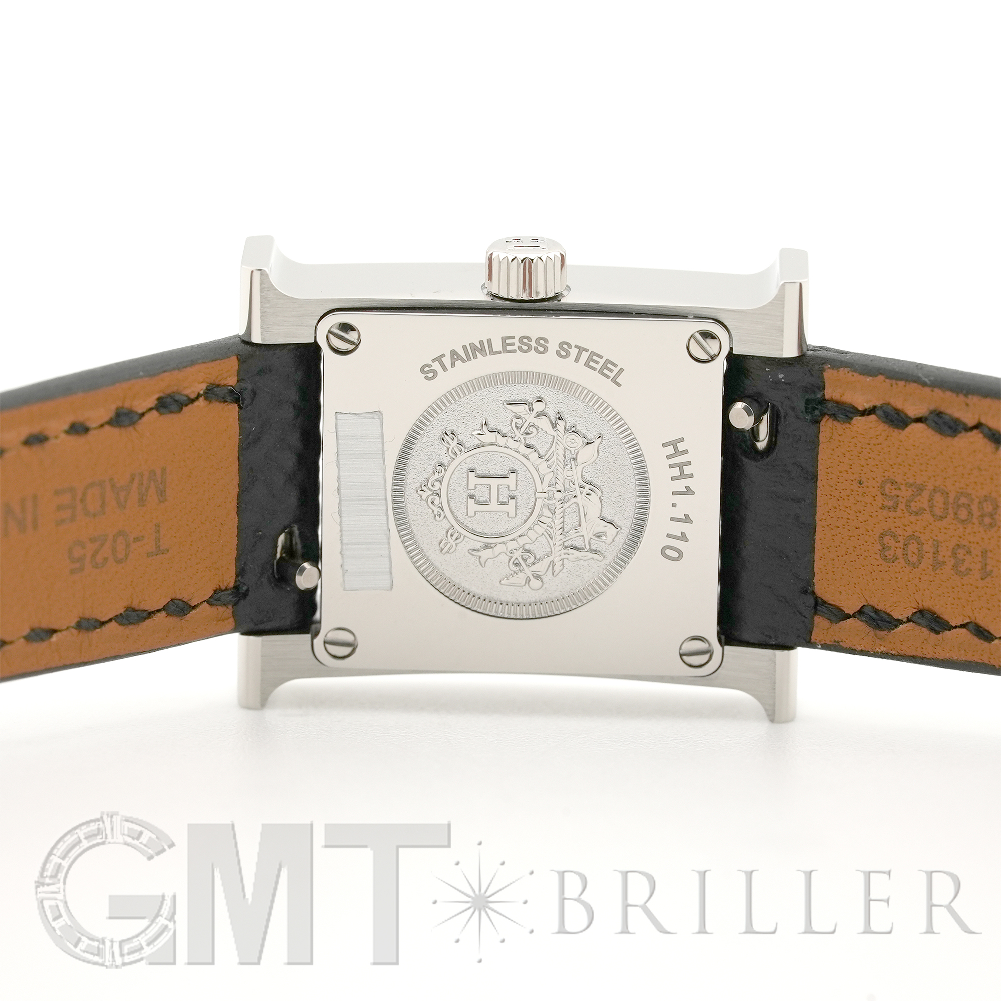 未使用)HERMES エルメス Hウォッチ ミニ ノワール シルバー HH1.110