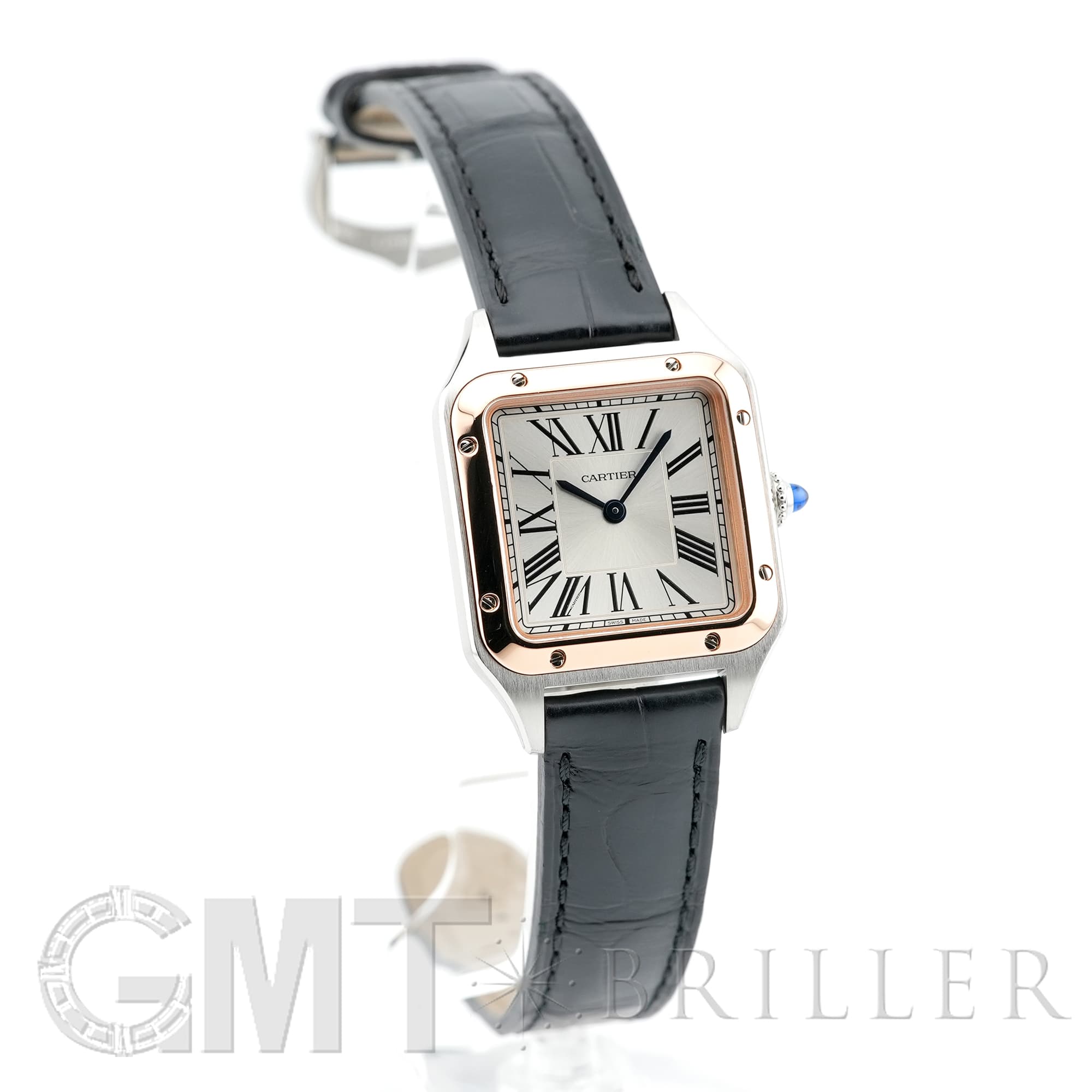 Cartier(カルティエ) 腕時計 サントスデュモンSM W2SA0012 レディース SS×K18RG/アリゲーターベルト シルバー 中古)CARTIER カルティエ サントス デュモン SM クォーツ W2SA0012